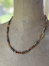 Load image into Gallery viewer, 14k Schalenblende and Garnet Necklace