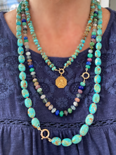 Load image into Gallery viewer, Kingman Turquoise Rondelle Necklace &quot;Sand and Sea&quot;