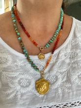 Load image into Gallery viewer, Kingman Turquoise Rondelle Necklace &quot;Sand and Sea&quot;