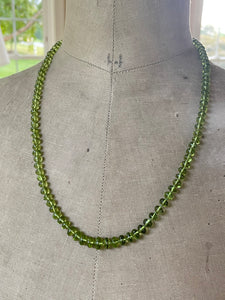 14k Peridot Hand Knotted Silk Necklace