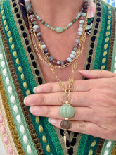 Load image into Gallery viewer, 14k Carved Aventurine and Smoky Quartz Pumpkin Pendant
