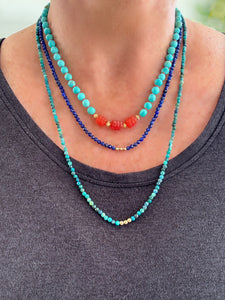 14k Slim and Dainty Gemstone Necklaces
