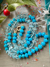 Cargar imagen en el visor de la galería, 14k Blue Topaz and Turquoise Necklace