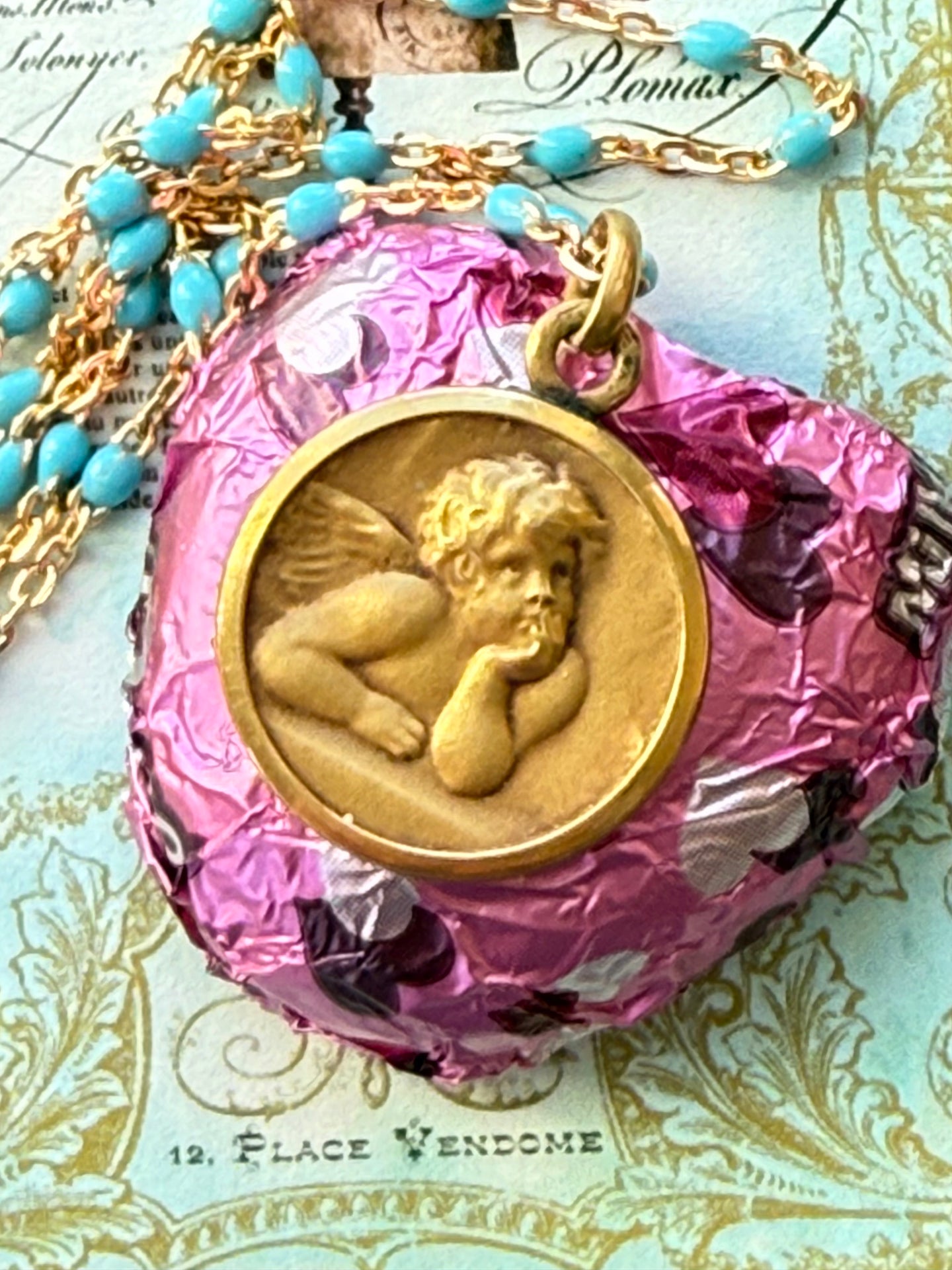 Antique French Cherub Medal