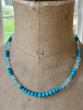 Charger l&#39;image dans la galerie, 14k Blue Topaz and Turquoise Necklace