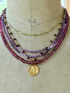 14k Purple Spinel Long Necklace