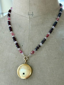 14k Garnet and Pink Topaz Necklace