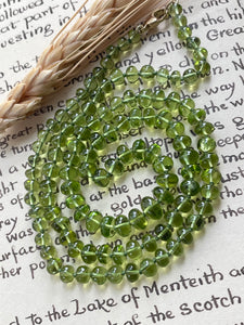 14k Peridot Hand Knotted Silk Necklace