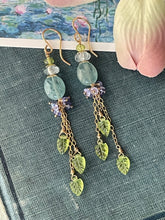 Load image into Gallery viewer, Aquamarine Tassel Earrings -Monet Series