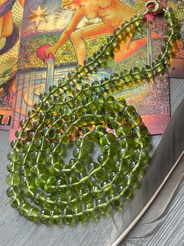 14k Peridot Hand Knotted Silk Necklace