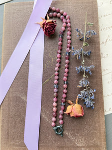 Rustic Pink Tourmaline and Iolite Necklace