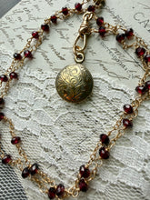 Load image into Gallery viewer, Antique Watch Fob Garnet Necklace