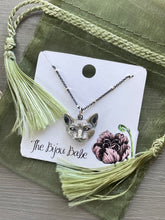 Load image into Gallery viewer, Sterling Silver Cat Face Pendant