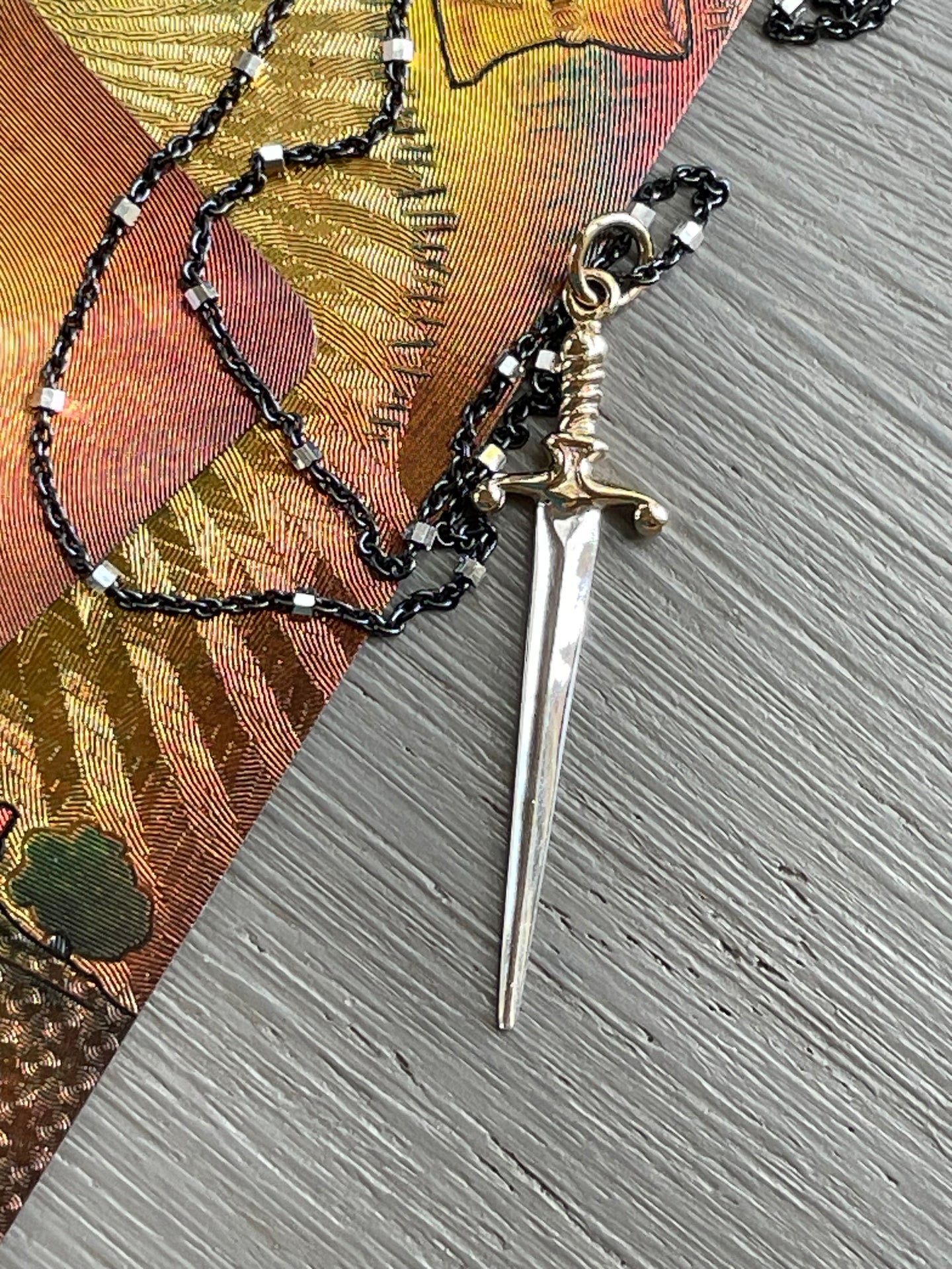 Sterling and Bronze Sword Pendant