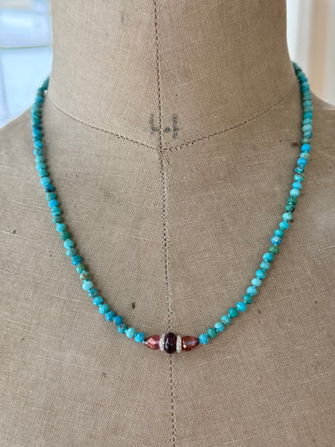 Turquoise and Pavé Diamond Necklace