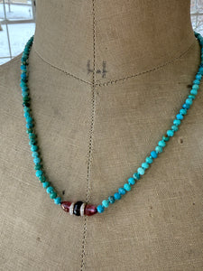 Turquoise and Pavé Diamond Necklace