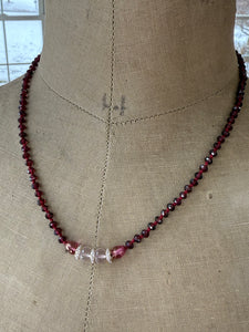 Garnet and Pavé Diamond Necklace