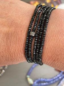 Black Spinel Necklace OR Wrap Bracelet