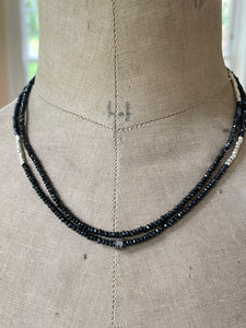 Black Spinel Necklace OR Wrap Bracelet