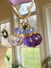 Cargar imagen en el visor de la galería, 18k Carved Amethyst Pumpkin Charms