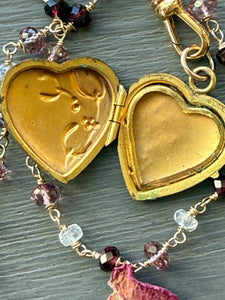 Antique French Mistletoe Heart Locket