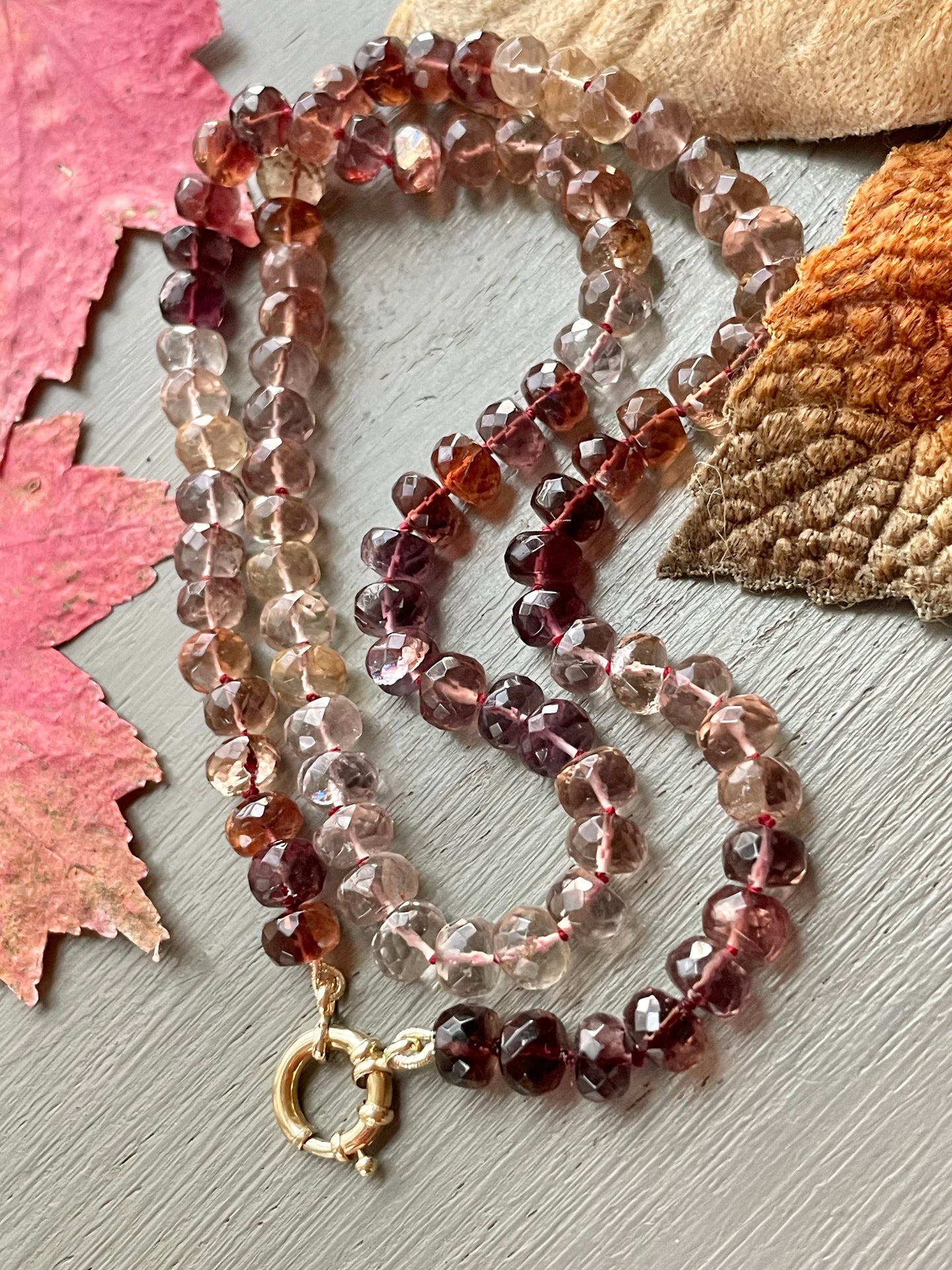 14k Cognac Brown Fluorite Necklace MADE TO ORDER