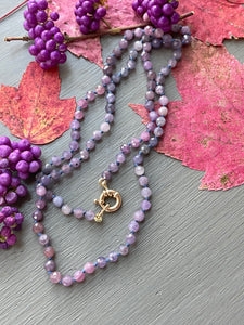 14k Rustic Ruby Necklace "Beautyberry" Mini