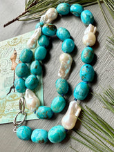 Load image into Gallery viewer, Kingman Turquoise and Baroque Pearl Necklace