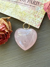 Load image into Gallery viewer, 14k Rose Quartz Puffy Heart Pendant