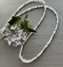 Load image into Gallery viewer, Silver Zircon and Herkimer Diamond Skinny Necklace