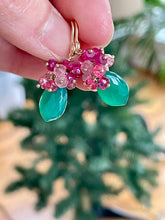 Load image into Gallery viewer, Green Onyx and Cluster Earrings