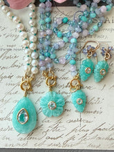 Load image into Gallery viewer, Amazonite Pear Pendant with Blue Topaz Bezel Pendant Necklace