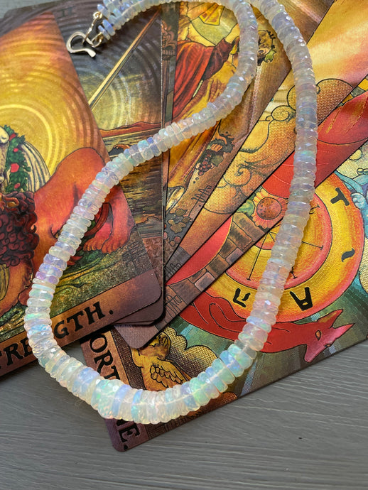 14k Ethiopian Opal Heishi Necklace
