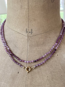 14k Purple Spinel Long Necklace