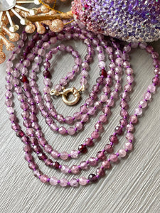 14k Purple Spinel Long Necklace