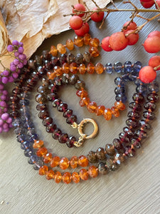 14k Multi Gemstone Necklace Autumn Hues