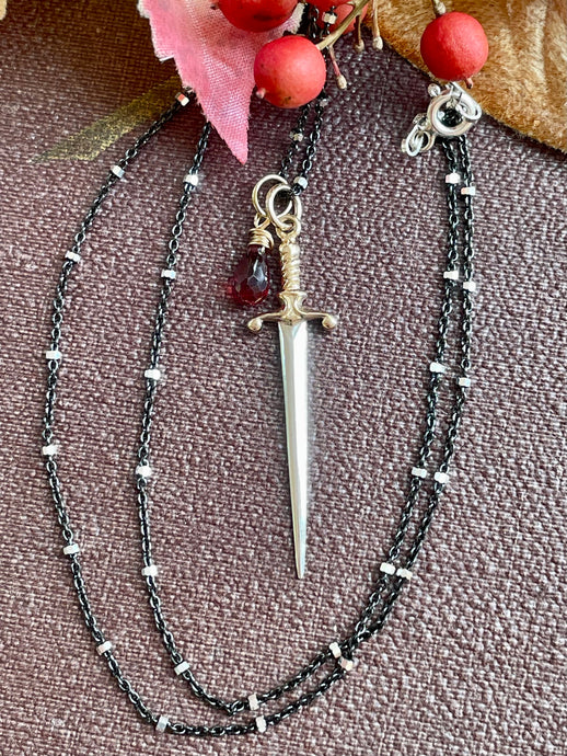 Sterling and Bronze Sword Pendant