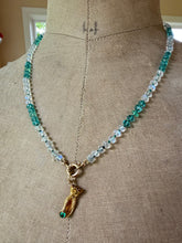 Carica l'immagine nel visualizzatore di Gallery, Rainbow Moonstone and Emerald Necklace
