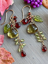 Load image into Gallery viewer, Olive Quartz Cluster Earrings
