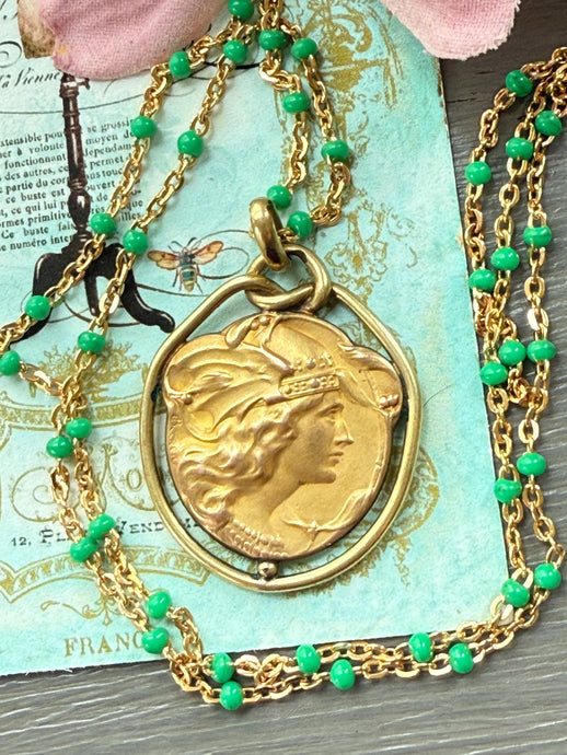 Antique French Marianne Goddess of Liberty Medal