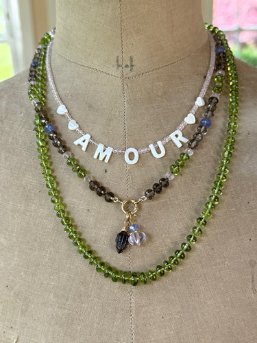 14k Peridot Hand Knotted Silk Necklace