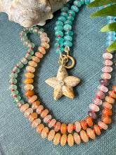 Load image into Gallery viewer, Gemstone Starfish Necklace Fossil Coral