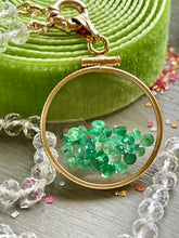 Load image into Gallery viewer, Gold Filled Emerald Shaker Locket -Modern Locket