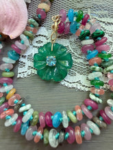 Load image into Gallery viewer, 14k Green Onyx Tropical Flower Necklace