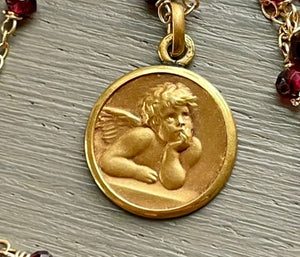 Antique French Cherub Medal