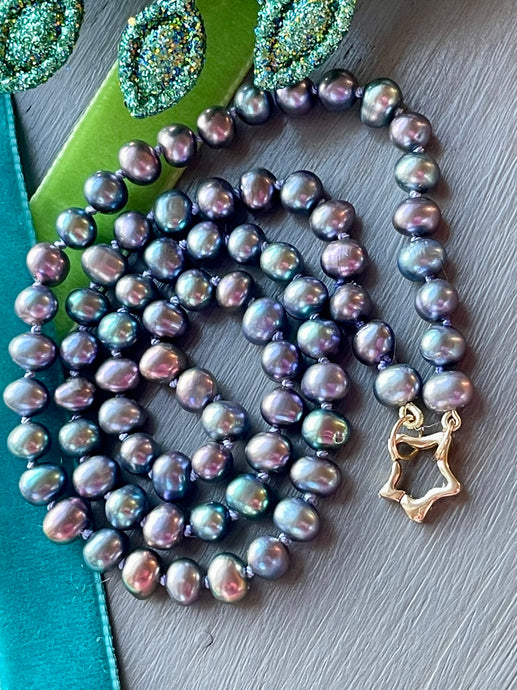 14k Peacock Pearl Necklace