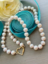 Load image into Gallery viewer, 14k Open Loop Freshwater Pearl Silk Necklace