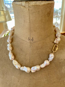 14k Baroque Pearl Silk Necklace