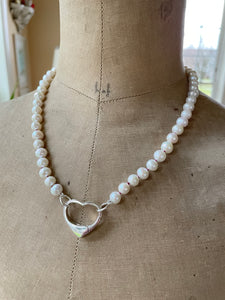 Sterling Silver Freshwater Pearl Silk Necklace