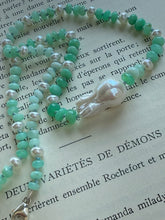 Cargar imagen en el visor de la galería, Tanzanian Opal and Baroque Pearl Necklace